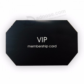 Carte de visite en métal d'adhésion vip noir mat