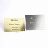 Cartão de metal perfurado de aço inoxidável, cartão de visita gravado