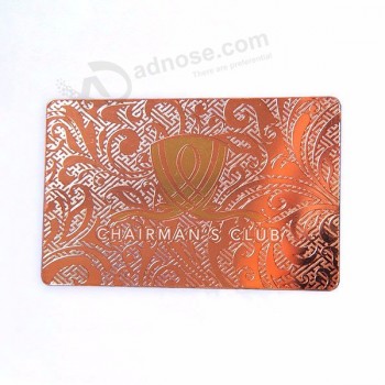 Design de casamento de luxo rosa cartões de visita de metal texturizado dourado
