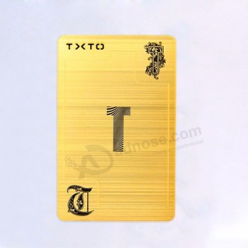 Luxuriöse Blanko-Gold-Metall thematische Spielkarten angepasst
