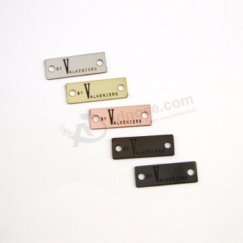 custom logo gold silver plated metal jewelry tags