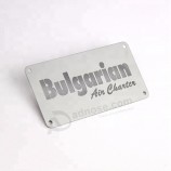 Petites étiquettes de logo en acier inoxydable poli prenant en charge la taille personnalisée