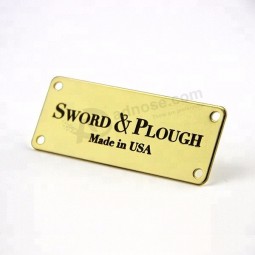 Stainless steel silver and gold plated metal logo tag