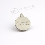 Logotipo personalizado impresso em branco tag de jóias de metal de prata