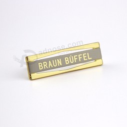 Placa de identificação de metal de ouro personalizado de luxo para bolsas