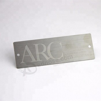 Placa de chapa adesiva de aço inoxidável com número gravado