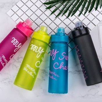Widely Used Frosted Plastic Cylinder Water Bottle