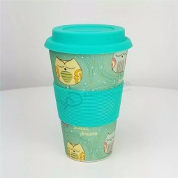 350Ml Bamboo Custom logo Biodegradable Coffee Milk Cup Office use