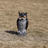 Gran pájaro de plástico paloma control cuervo scarer cabeza giratoria búho de plástico señuelo