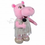 Hipopótamo rosado con plantas de piña y zombis axolotl mascota de peluche con tu propio diseño