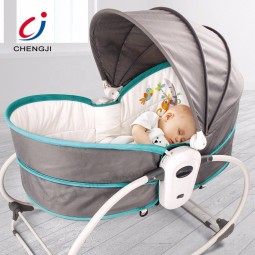 High quality portable electronic musical swing baby rocking bed