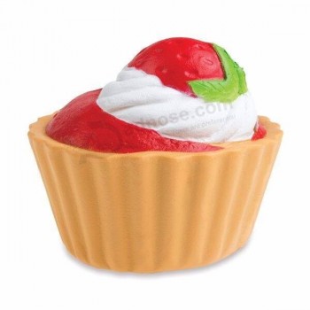 가장 저렴한 점보-스트레스에 귀여운 딸기 컵 케이크 squishy