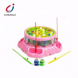 Wholesale new design electric music flash fishing set toy for kids