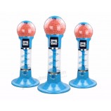 Spiral large gumballs vending coin operated gumball machine with stand