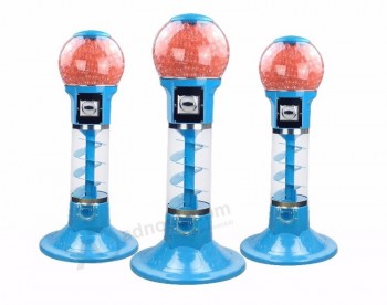 Spiral large gumballs vending coin operated gumball machine with stand