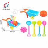 Summer outdoor plastic sand shovel trolley wheels cart beach toys kid