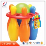 Venta caliente plástico deporte juguete mini niños bolos juego conjunto