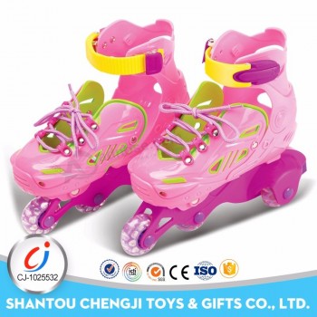 Hot sale girls high heel shoe plastic pink rollerblade skate
