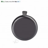 Flasque en acier inoxydable noir mat de forme ronde