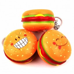 Hot Dog Hamburger Chips Keychain Squishy Stress Toy