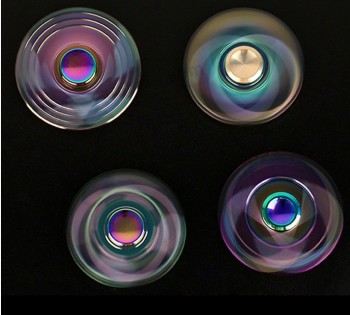 混合颜色金属旋转器fidget 3手臂手指fidget钢轴承