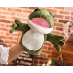 Educational animal toy show custom frog plush hand puppet