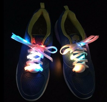 Colored Flat Custom Printed Logo glow in the dark shoelaces