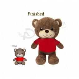 stuffed animal smile bear plush logo custom teddy bear with shirt