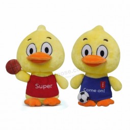 stuffed animal plush cute yellow plush duck in football sports clothes