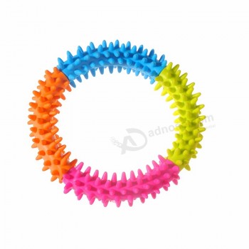 Cuatro colores espina círculo tpr perro masticar juguete para mascotas
