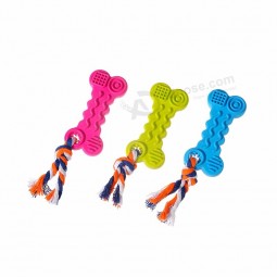Galletas de juguete tpr juguetes para mascotas con cordón de algodón