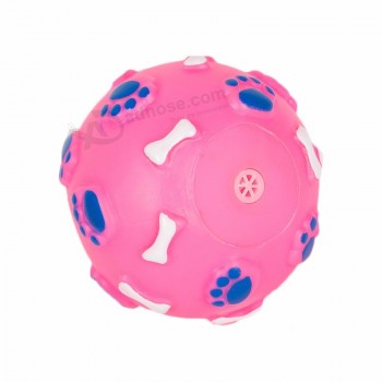 Indestructible Bone Print Pet Dog Cat Toy Play Training Chew Squeaky Rubber Dog Toy