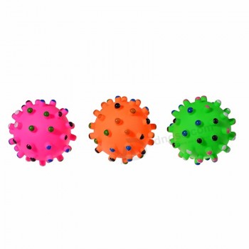 橡胶乙烯基彩色印花吱吱作响球狗玩具iq对待球狗玩具