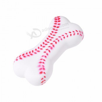 Chien de baseball en caoutchouc souple personnalisé mâcher os jouet en plastique os de chien jouet