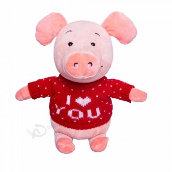 Plüschherzstrickjacke piggy pig Valentinstaggeschenk