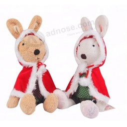 New custom stuffed navidad animal rabbit Christmas plush doll for kids