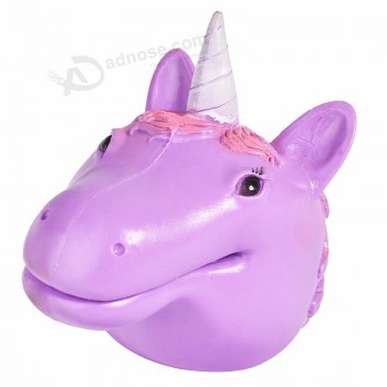 子供のための子供のおもちゃのおもちゃのためのtprソフト現実的な紫色のユニコーン動物手人形手袋