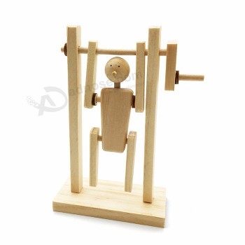 Diy木制移动体操运动员教育科学玩具批发