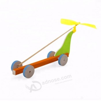 Fuerza elástica goma banda de madera corriendo coche vástago aprender juguetes personalizados