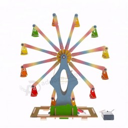 Electronic Belt Pulley Mini Wooden Ferris Wheel STEM Educational Toys Custom