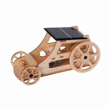 Personalizzato giocattolo in legno 3d racing auto puzzle solare