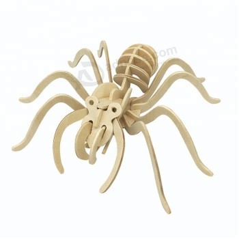 Ensamblaje de araña juguetes 3d rompecabezas de madera bricolaje personalizado