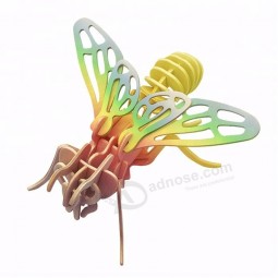 Honeybee Children Educational Assembly Toys Wooden 3D Puzzle Custom