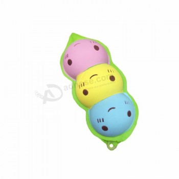 2019아마존 hot new design Cartoon PU anti-아기를위한 느린 상승 부드러운 콩 야채 완구 카와이 squishies을 강조합니다