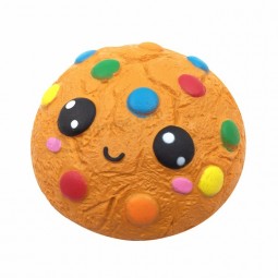 Wholesale Cartoon design PU Kawaii Chocolate Emoji Scented cookies Squeeze Slow Rising toys for kids