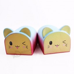Japan hot sale kawaii rainbow cat bread soft anti-stress cented custom squishy toys for kids