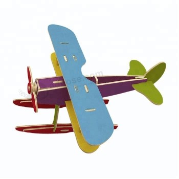 Vliegtuig model voertuig puzzel 3d houten kinderen speelgoed op maat
