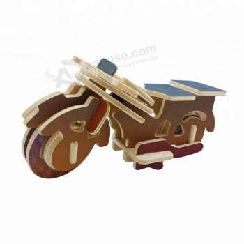 Educativo puzzle 3d in legno mini giocattoli in legno auto puzzle personalizzato