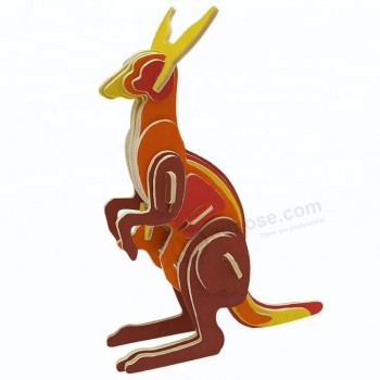 Kinderen diy educatief speelgoed kangoeroe 3d puzzel model op maat