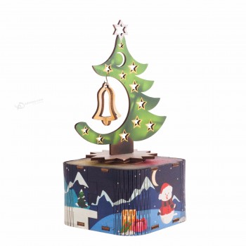 Санта-Клаус приходит Рождество деревянная творческая музыкальная шкатулка